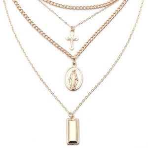 Layered Virgin Mary Necklace